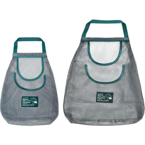 Hanging Cotton Mesh Bag Reusable Washable Mesh Fruit Storage Bags For Toys Breathable Vegetable Storage Bag Large Capacity
