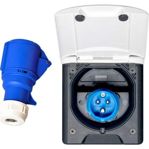 Trailer Camper RV External Power Plug Socket 220V 16A Waterproof