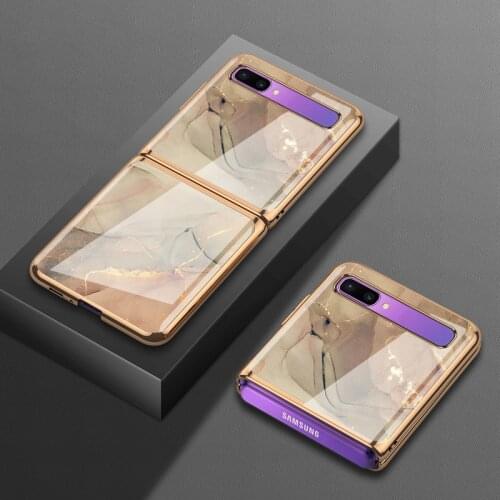 For Samsung Z flip mobile phone case folding sm-f7070 protective case 5g version f700n creative plated glass Phnom Penh
