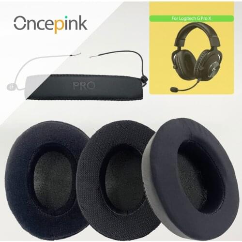 Oncepink Replacement EarPads Headband For Logitech G Pro X Headphone Ear Cushion Cover Repair Parts Earphones