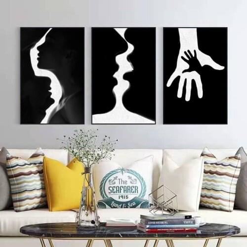 Modern minimalist decoration black and white character photography posters and prints living room dining room canvas murals