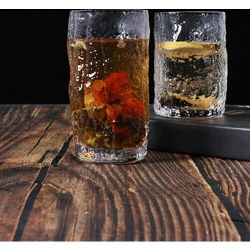 Whiskey Glass Bark Hammered Clear Glass Cup Crystal Wine Whiskey Beer Glass Cup Drinkware Bar Tool