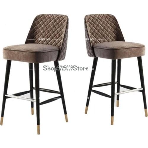 Light luxury solid wood bar chair simple modern home leisure high stools Nordic front desk bar chair bar chair