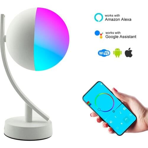 7W Led Smart Voice Control Night Light RGB Wifi APP Remote Dimmable Table Light For Google Home Amazon Alex Smart Desk Lamp