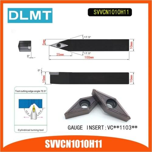 SVVCN1010H11 72.5 Degrees External Turning Tool Holder For VCMT110304 VCMT110308 Used on CNC Lathe Machine