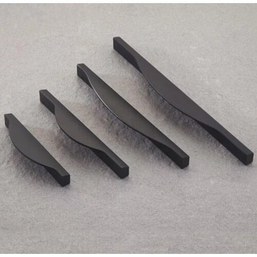 Free shipping 5"Solid thickened kitchen cabinet black handle Cupboard pulls Drawer dresser wardrobe handles bookcase handle 96mm