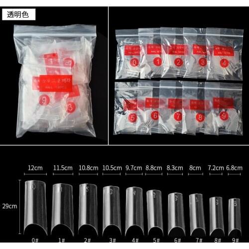 500pcs/pack ABS quality C curved nail tips Nail C Nail Plastic Fake Nail French Fake Nail Piece 500 Pieces nail tip, c-curve