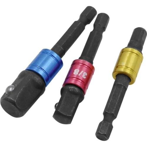 URANN 1/2 1/4 3/8 3pcs/set Adapter Rod with Steel Ball Jackhammer Bits 6.35mm Hexagon Wrench Color Tool Accessories