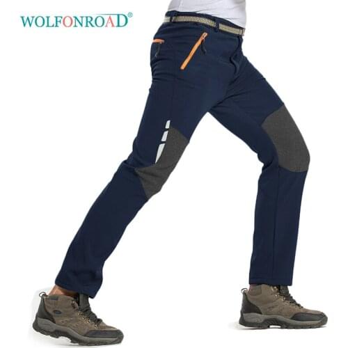 WOLFONROAD Winter Fleece Lined Waterproof Hiking Pants Outdoor Softshell Windproof Mountain Camping Travelling Trousers Ski Pant