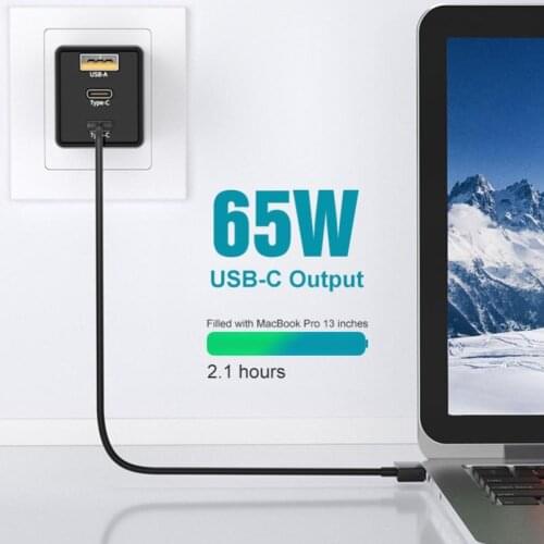 HAWKEN GaN Fast Charger 65W USB Type-C for iPhone Android iPad Notebook Xiaomi Charger Head Adapter Output Cahrger