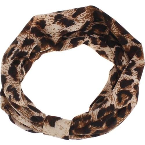 BOHO Wide Stretch Women Fashion Leopard Print Headbands Yoga Sports Headpiece Headwrap Turban Headwear Hair Bands Bandana