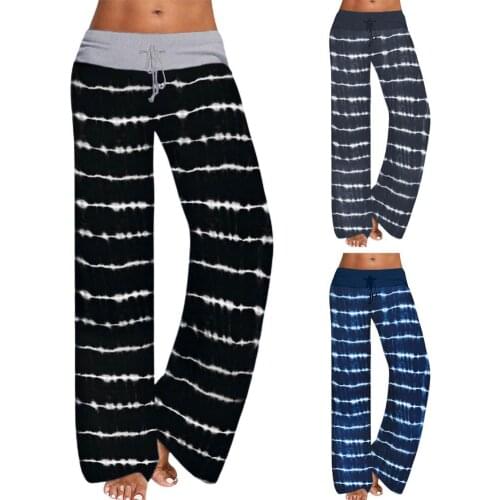 2021 Women Pajama Lounge Pants Casual Loose Fit Drawstring Beach Pant Casual Trousers Wide Leg Drawstring Beach Pants Homewear