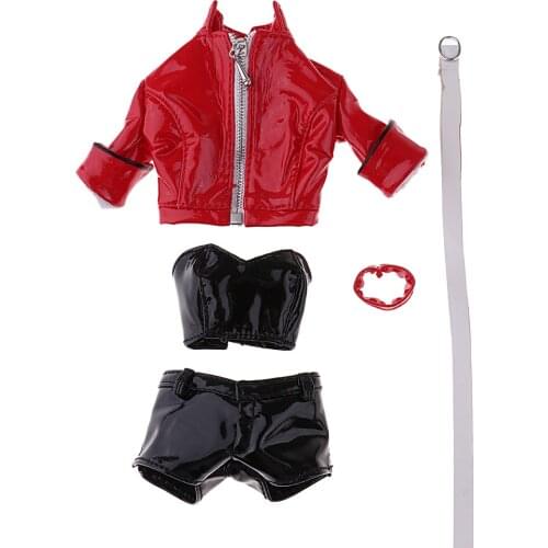1/6 Scale Faux Leather Clubwear Costume Set for 12 inch HT, PH, JIAOU, CY Girls Female Body
