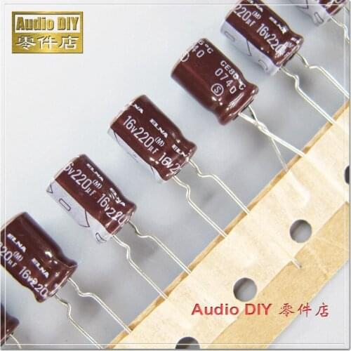 10PCS/100PCS ELNA Brown RA2 Series 220uF 16V 16V220uf Audio Electrolytic Capacitor