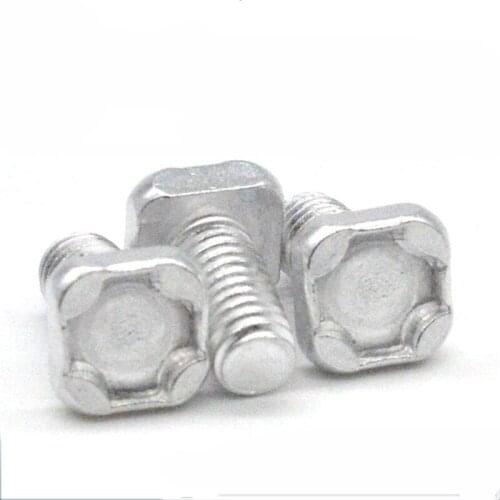 10pcs M6 square head screws aluminum alloy screw concave bolts anti-theft bolt 10-12mm length