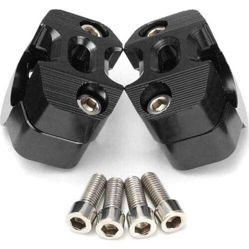 2pcs/set 28mm Motorcycle Handlebar Fat Bar Riser Mount Clamp Adapter Aluminum Black