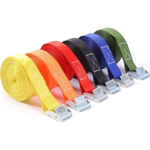 5Pcs 2 Meter Car Tension Rope Tie Down Strap Strong Ratchet Belt for Luggage Bag Metal Buckle Cargo Straps for Motorcycle Bike