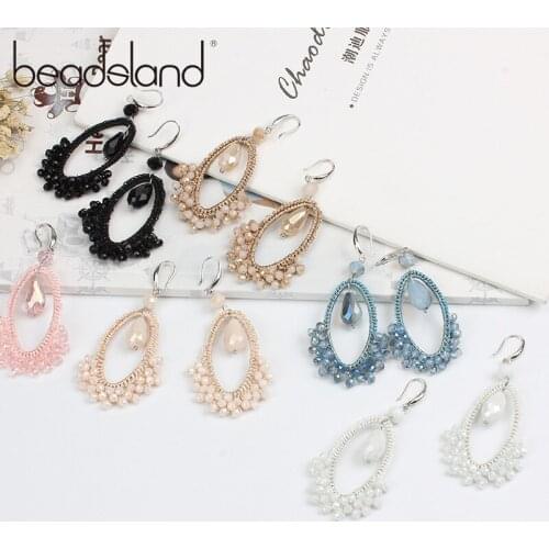 Beadsland Corchat Glass Drop Earrings In Oval Shap For Women Fashion Jewelry Girl Gift 38536