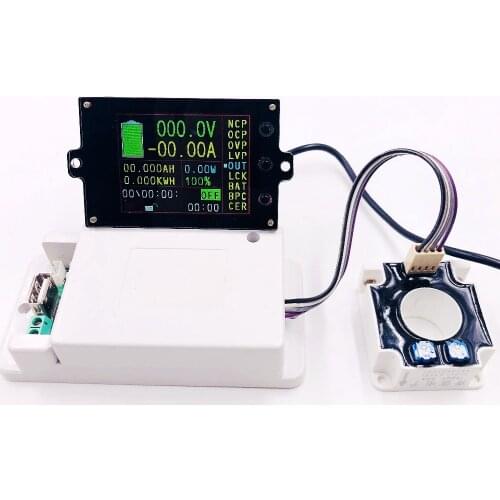 DC 500V 100A 200A 500A Wireless Voltage Meter Ammeter Solar Battery Charging Coulometer Capacity Power Detector Tester