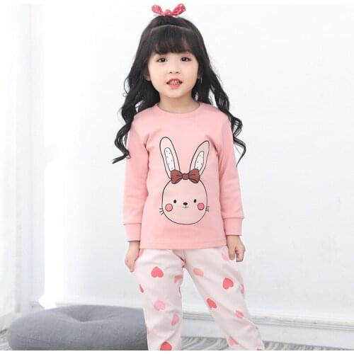 Children Pajamas Cartoon Rabbit Pattern Kids Sleepwear Baby Girl Clothes Sleep Suits Summer Cotton Child Pyjamas Boy Nightwear