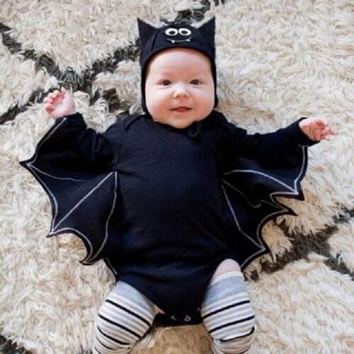 Baby Boy Kids Costume Halloween Creeping Suit Baby Girls Clothes Bat Shaped Bodysuit Kупальник детский Ropa Body Bebe Niña Bebé