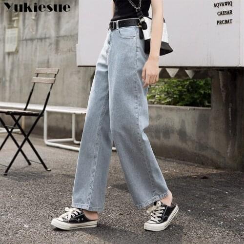 Jean woman mom jeans pants boyfriend wide leg jeans for women with high waist push up large size ladies jeans denim 2019