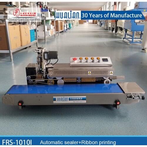 FRS-1010I Hualian Ribbon printing continuous sealing machine EXP coding and sealing machine Plastic bag aluminum foil bag food