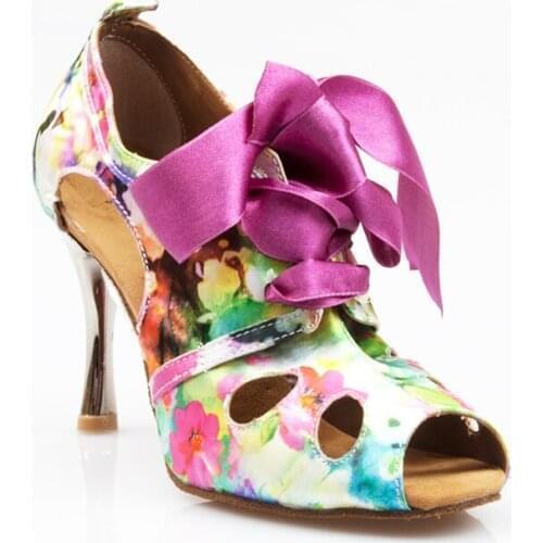 Colorful Dance shoes Genuine Leather Sole Comfortable Latin Desi