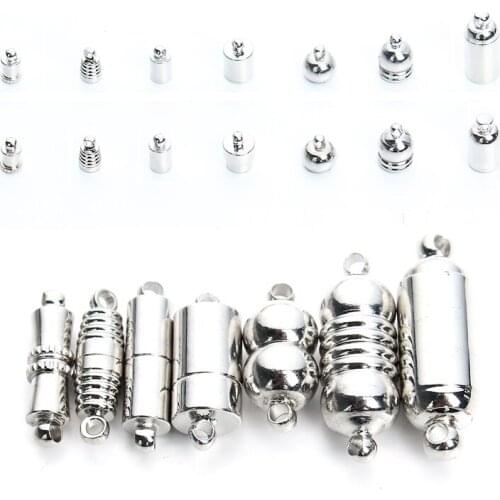 10pcs/lot Rhodium Color Metal Strong Magnetic Clasps For Leather Cord Bracelets End Caps Connectors Diy Jewelry Making