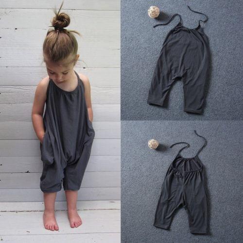Pudcoco US Stock 2-6 Years Fashion Kids Baby Girls Strap Cotton Romper Jumpsuit Harem Trousers Summer Clothes