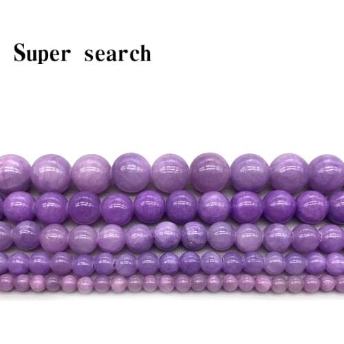 Natural Stone Violet Jaspers Round Beads Bracelet Necklace Woman15" Strand 4 6 8 10 12MM Pick Size For Jewelry Making