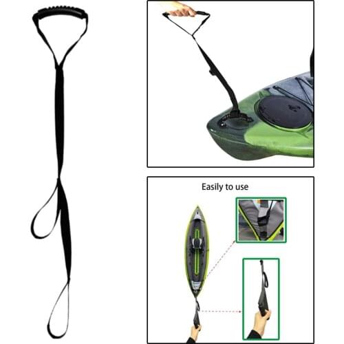 Nylon Kayak Stand Up Assist Strap Canoe Drag Handles Boat Standing Aid Black