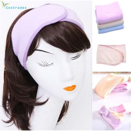 Gootrades 2017 New Pink Spa Bath Shower Make Up Wash Face Cosmetic Headband Hair Band Accessories Sale