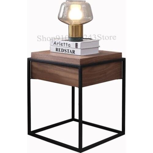 Nordic Bedside Table Simple Modern Wrought Iron Side A Few Corners And Creative Single Drawer Locker Square Bedroom Cabinet