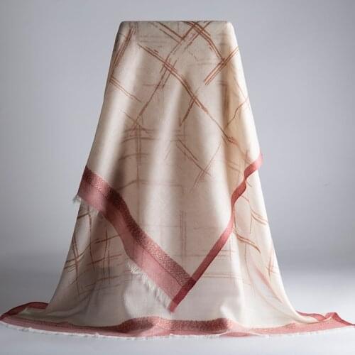 Japanese style simple literary pure cashmere scarf female spring autumn summer milky white print air conditioning shawl