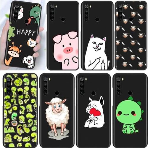 Cute Dinosaur Cartoon for Xiaomi Redmi Note 9 9T 9S 9Pro Max 8T 8Pro 8 7 6 5 Pro 5A 4X 4 Silicone Black Phone Case