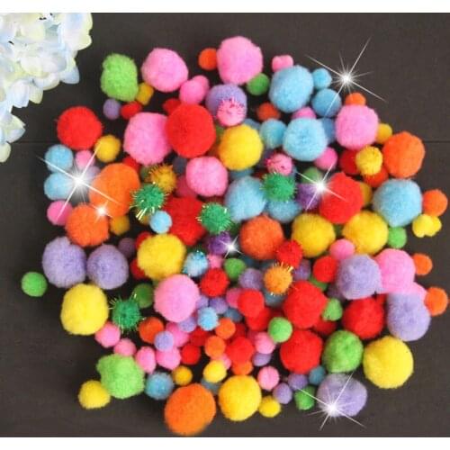 DIY Craft Supplies Soft Plush Ball Fluffy Pom Poms for Kids Crafts Toy For Children Fantanstic Handmade Arts 2019 Wholesale