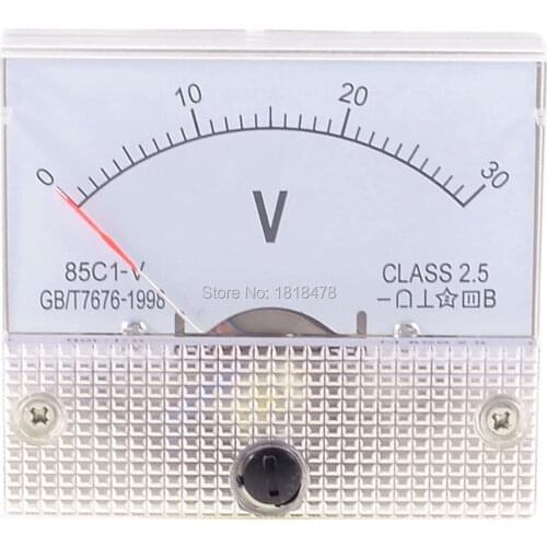 DC voltmeter 0-30V 85C1 DC 0-30V 5V 10V 15V 20V 50V 100V Analog Voltage Panel Meter Voltmeter