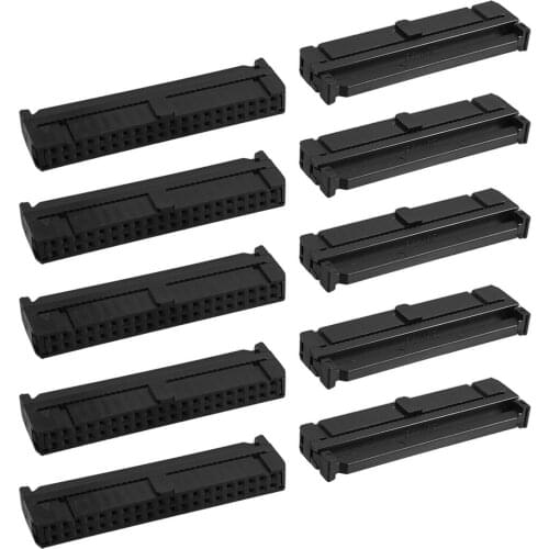 Top quality 10 Pcs Black Dual Row 40 Pin IDC Socket Connector Female Header FC-40P