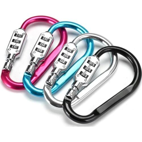 New 4 colors Baggage Doors Carabiner Padlock 3 Dial Digit Password Lock Resettable Combination Secret Safe Code Anti-theft Locks