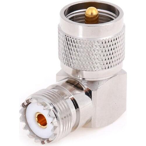 1pc UHF SO-239 Female To UHF PL-259 Male Right Angle 90 Degree RF Connector High Quality