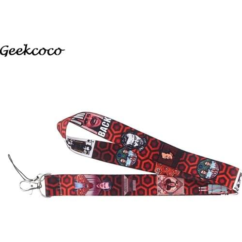 10pcs/lot J1677 Horror Movie Twin Keychain Accessories Safety Breakaway Mobile Phone ID Badge Holder keys Straps Neck lanyard