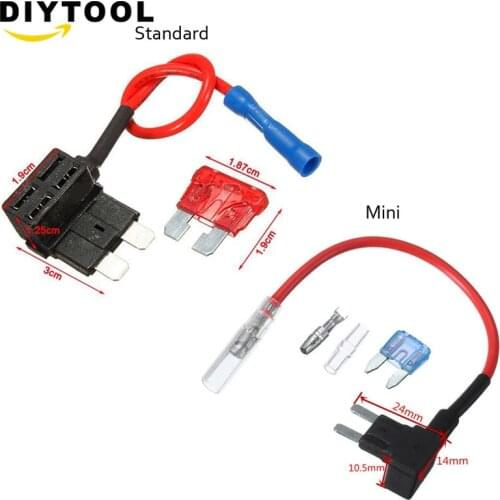 12V Fuse Holder Add-a-circuit TAP Adapter Mini Standard Ford ATM APM Blade Auto Fuse with 10A Blade Car Fuse with holder
