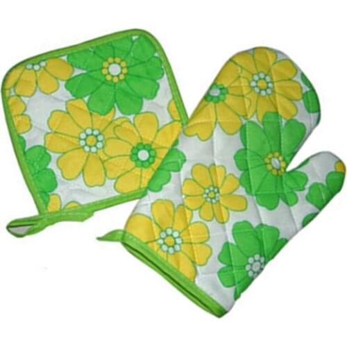 2 Pcs/Set Oven Glove Mat Pot Pad Heatproof Microwave Cotton Hand Protector Kitchen Baking Tools xqmg Oven Mitts Bakeware Kitchen