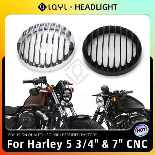 5 3/4" 7" Round Chorme Metal Led Headlight Grill Cover For Harley Sportster XL 883 Iron 1200 04-18 Custom XL Accessories 2018