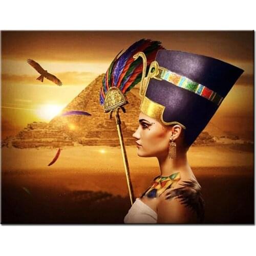 5D Diamond Embroidery Mosaic Diy Diamond Painting Full square round Drill queen of Egypt Retro woman wedding decorationZP-2816