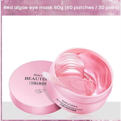 60pcs Red Algae Eye Mask Patches Remove Dark Circles Moisturize Crystal Collagen Gel Eye Care TSLM1