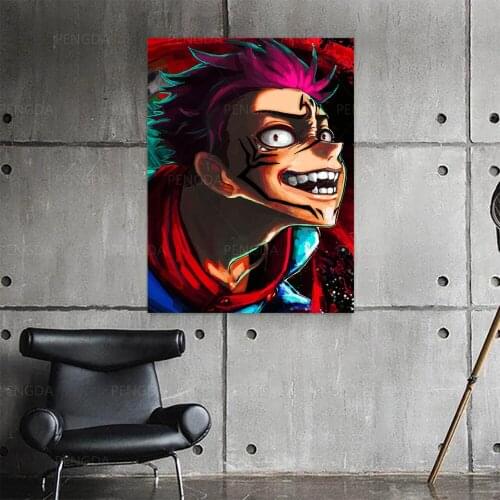 Paintings Abstract Angry Jujutsu Kaisen Anime Wall Art Canvas Modular Picture HD Print Posters Frame For Living Room Home Decor
