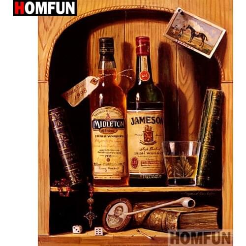HOMFUN Full Square/Round Drill 5D DIY Diamond Painting "liqueur" Embroidery Cross Stitch 5D Home Decor A07879
