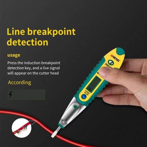 Digital Test Pencil Tester Electrical Voltage Detector Pen LCD Display Screwdriver AC/DC 12-250V for Electrician Tools